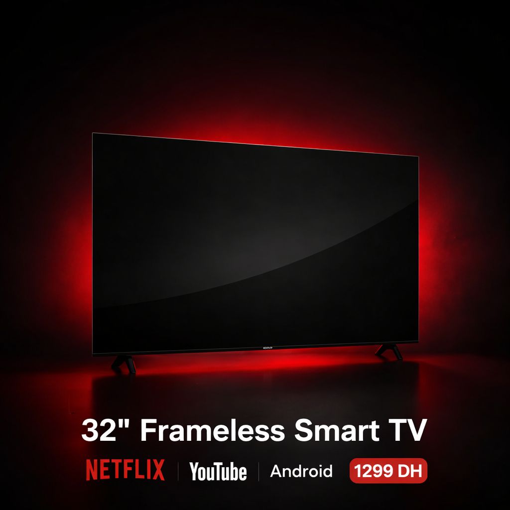 TV Smart 32" Frameless – Netflix, YouTube, Android | HD