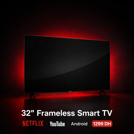 TV Smart 32" Frameless – Netflix, YouTube, Android | HD
